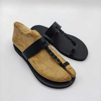 Braided Leather Sandal Total Black1