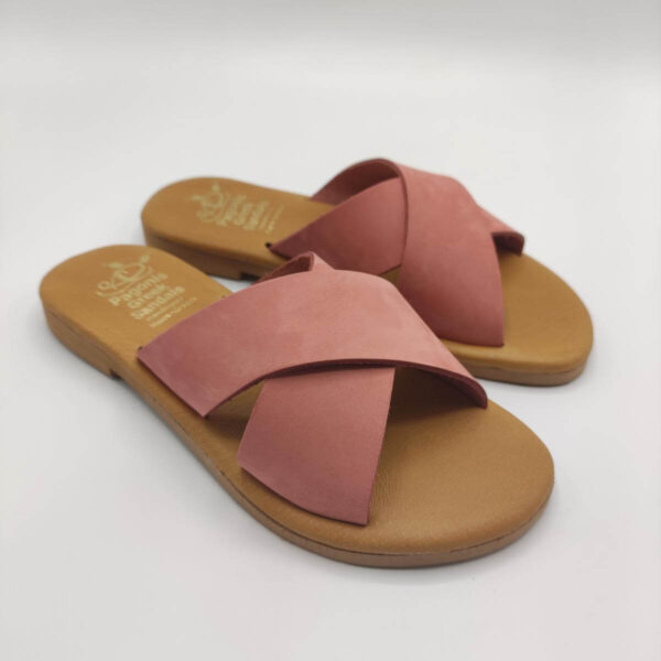 Comfort Handmade Greek Sandal Criss Cross Pink Color