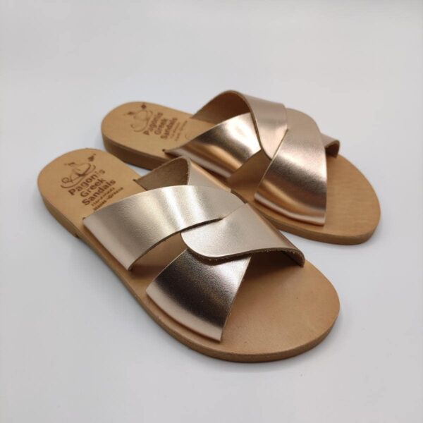 Desmos Leather Sandal Pagonis Greek Sandals Rose Gold