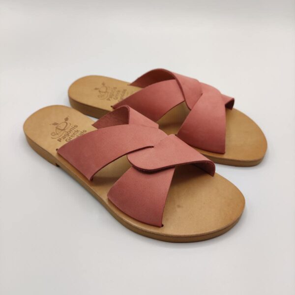 Desmos Leather Sandal Pagonis Greek Sandals Pink