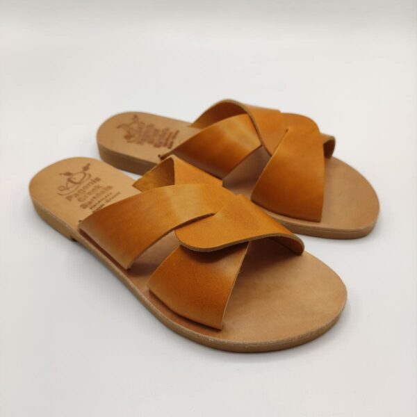 Desmos Leather Sandal Pagonis Greek Sandals Yellow