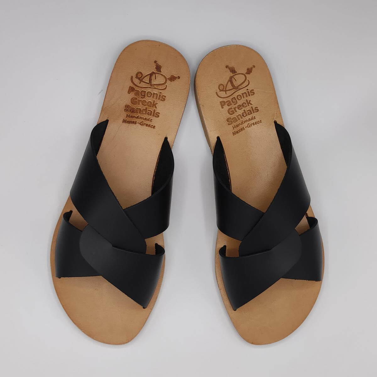 Desmos Leather Sandal Pagonis Greek-Sandals Black