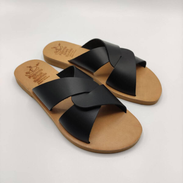 Desmos Leather Sandal Pagonis Greek-Sandals Black