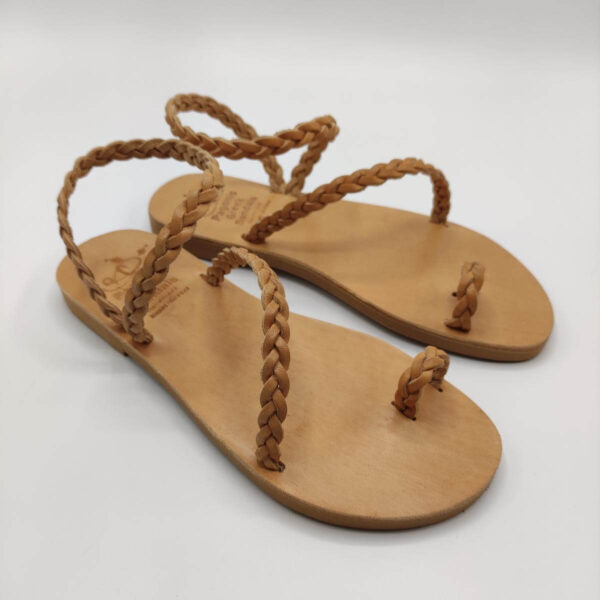 Eleftheria Plexi Leather Sandal Pagonis Greek Sandals Natural Color