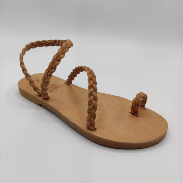 Eleftheria Plexi Leather Sandal Pagonis Greek Sandals Natural Color