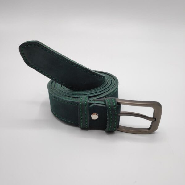 Handmade Suede Leather Belt green