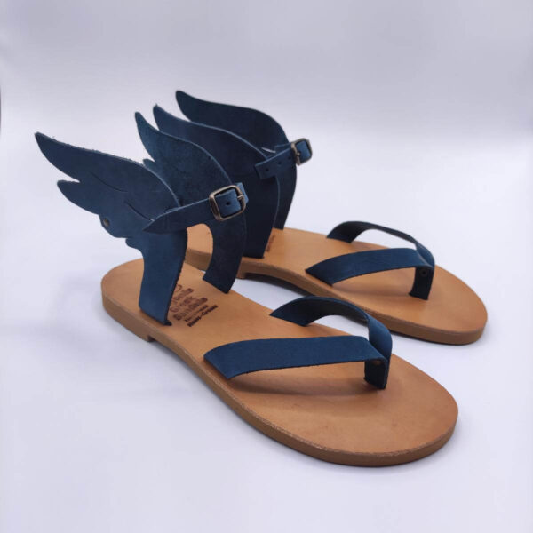 Ikaria Leather Sandals Wings Nubuck Blue