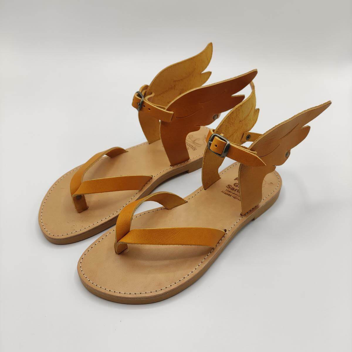 Ikaria Leather Sandals Wings yellow