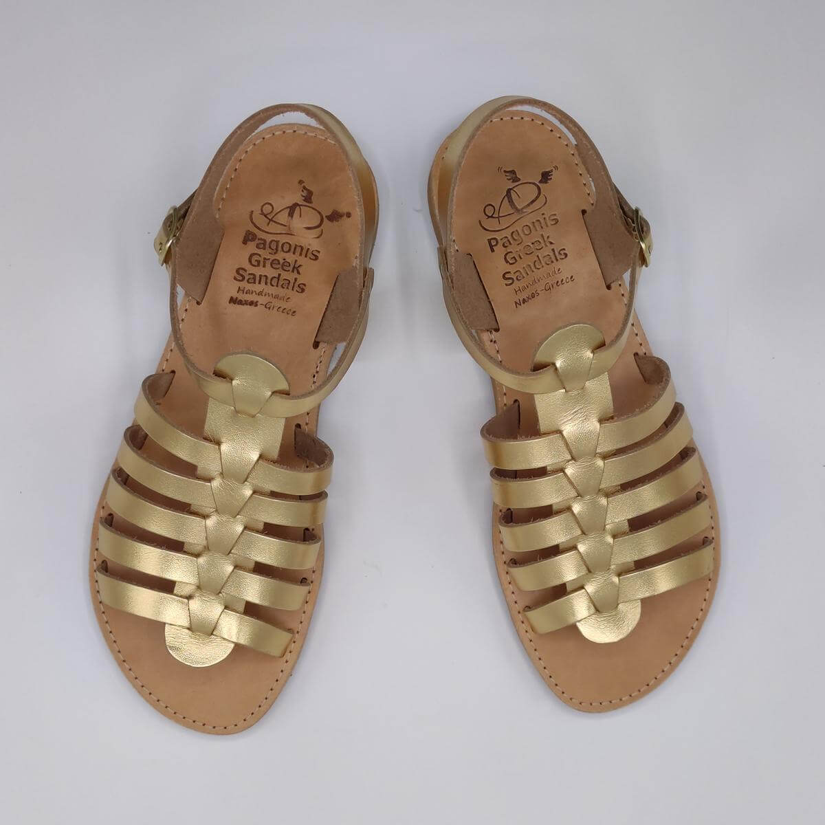 Kedros Strappy Gladiator Sandals Flats Gold