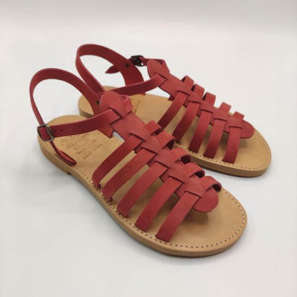 Kedros Strappy Gladiator Sandals Flats Red