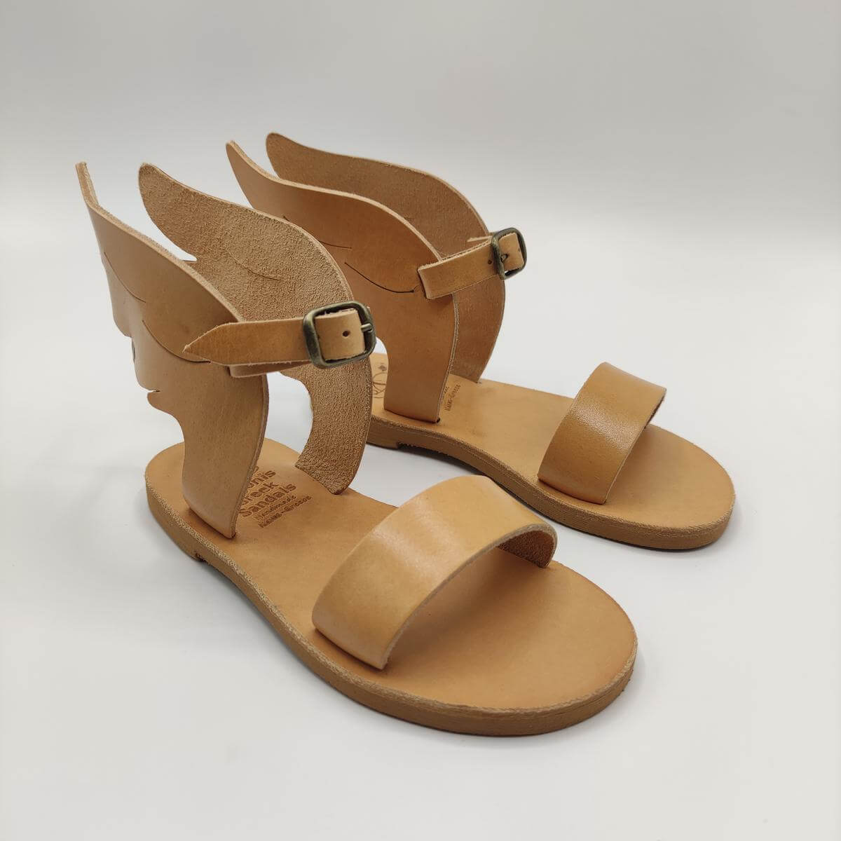 Kids Sandals With Wings Without Toe Strap Natural