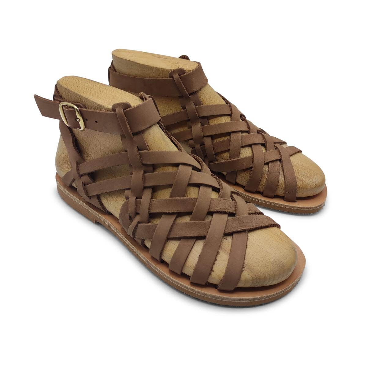 Leather Gladiator Sandals Womens Nubuck Mocha