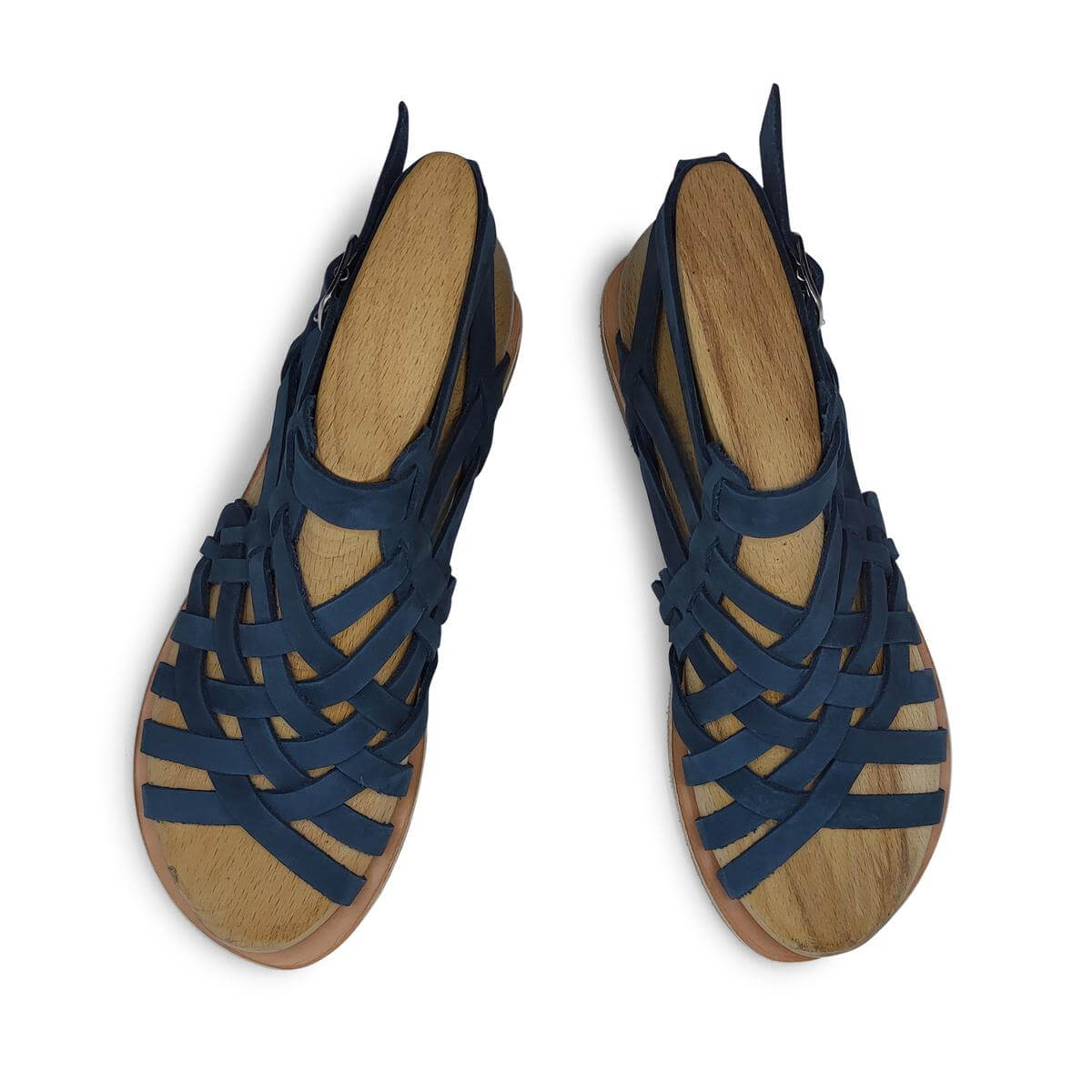 Leather Gladiator Sandals Womens Nubuck Blue