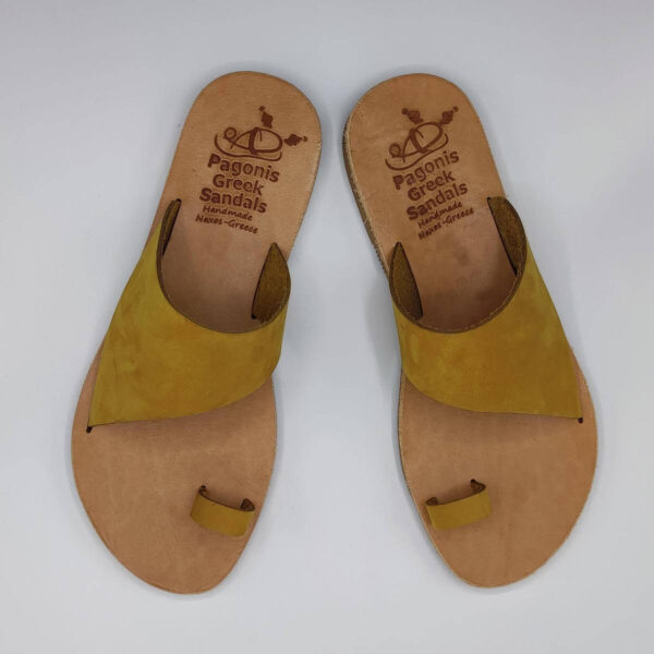 Leather Toe Ring Sandal Ochra Color