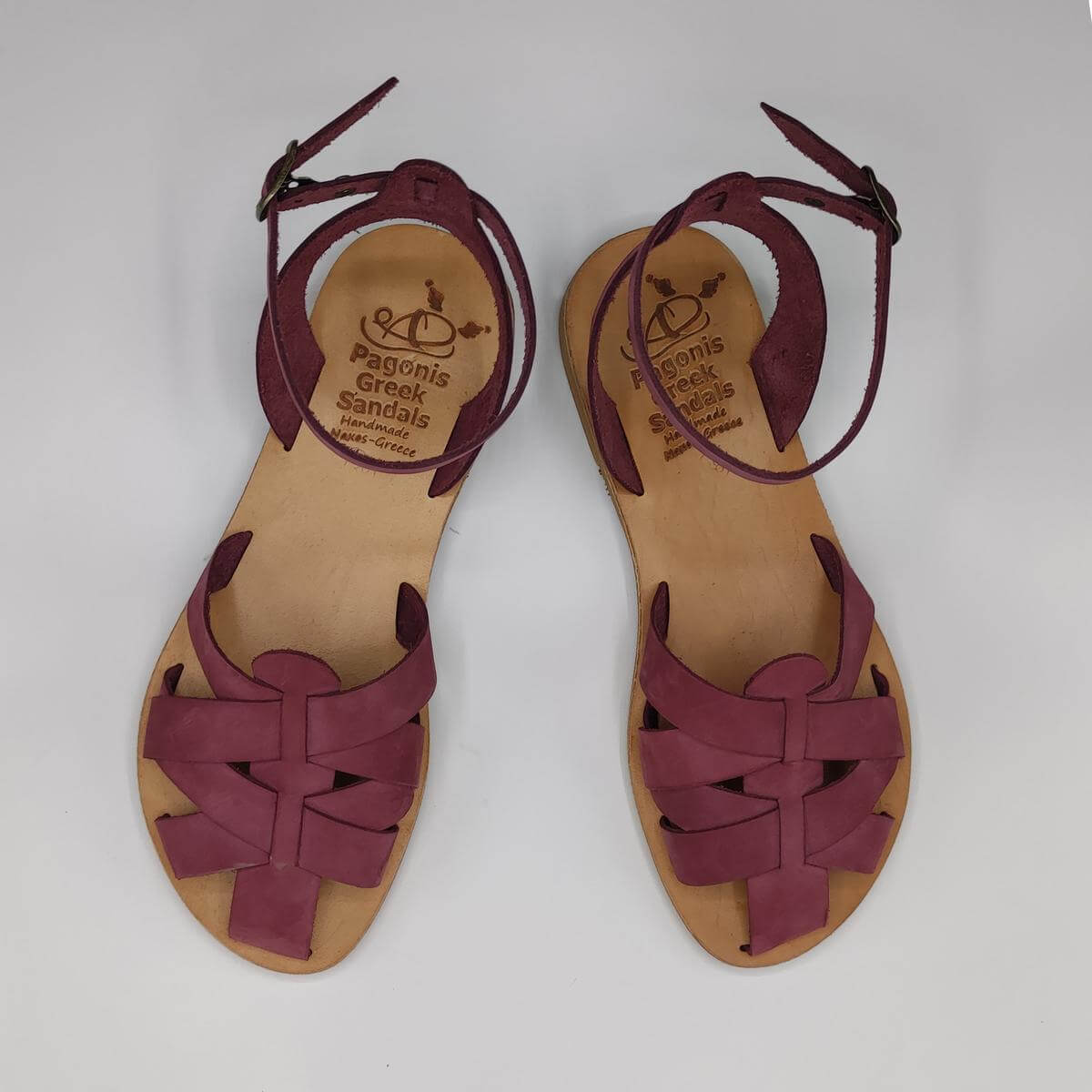 Lefkoni Closed toe leather sandal Purple Color