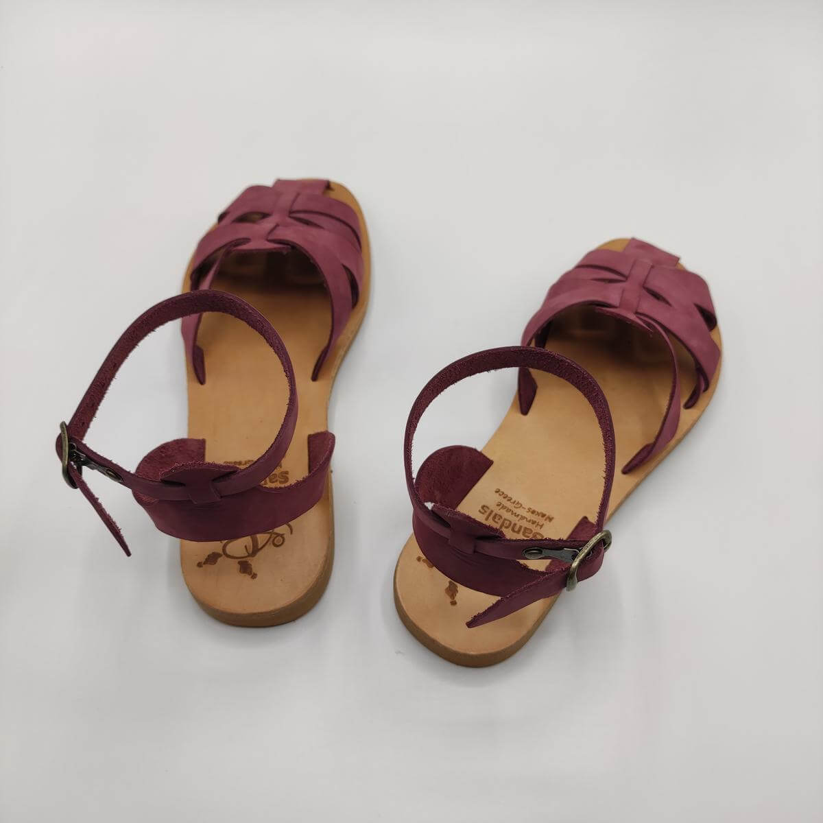 Lefkoni Closed toe leather sandal  Purple Color