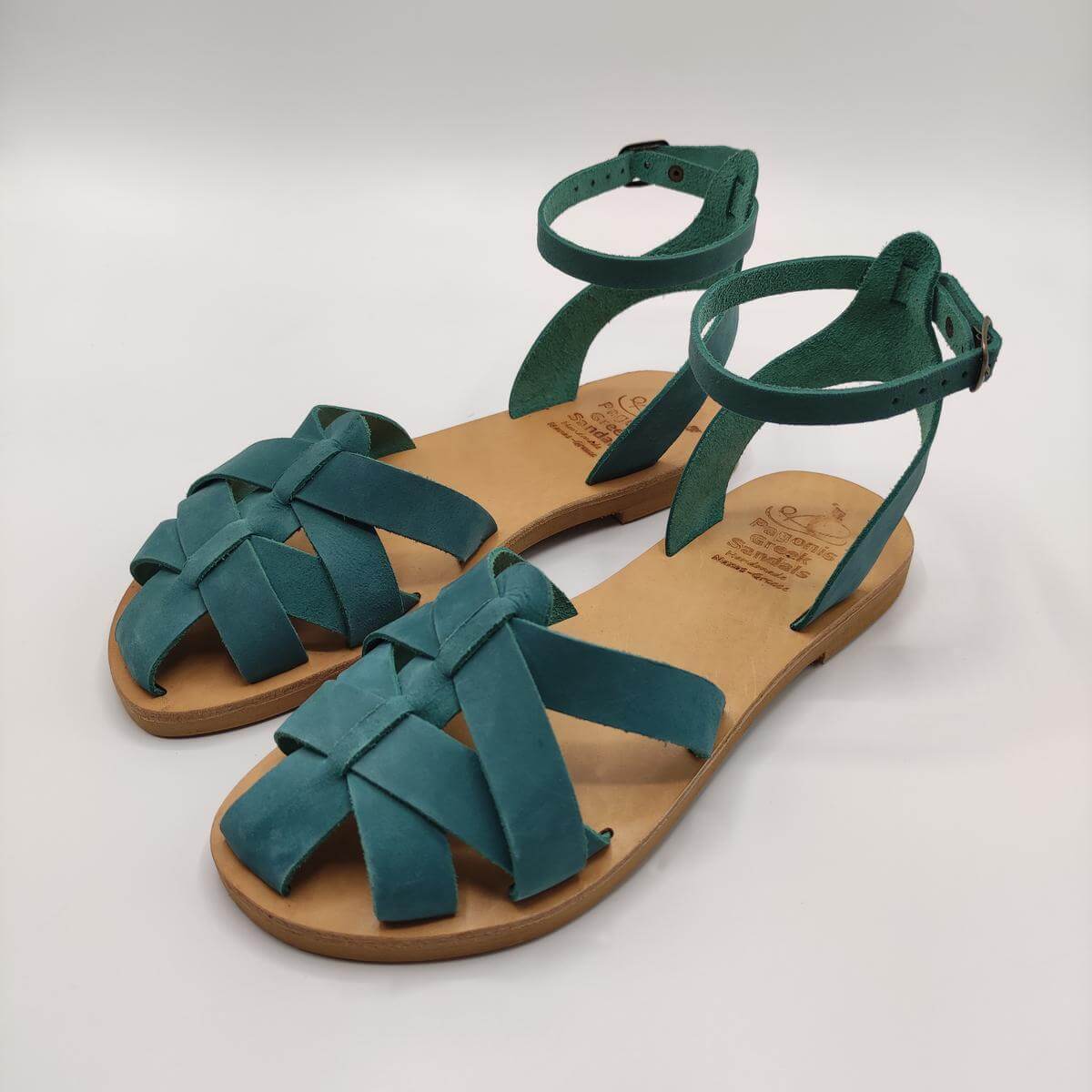 Lefkoni Closed toe leather sandal  Ciel Color