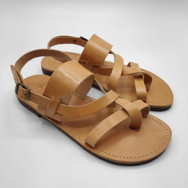 Mens Leather Sandal Roman Style Natural