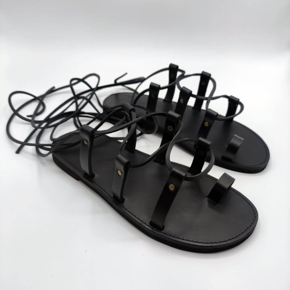 Spartan Sandals For Men Lace Up Total Black
