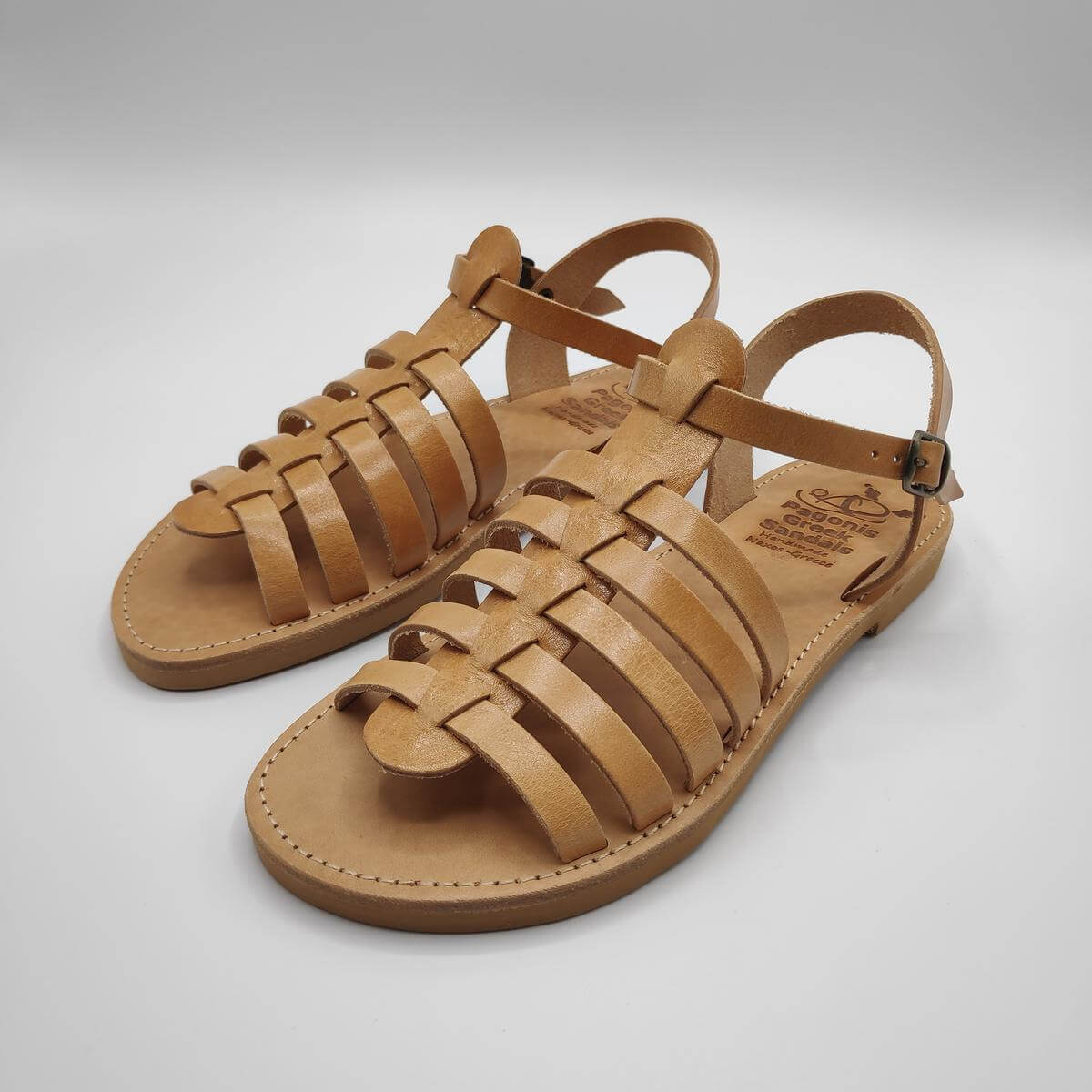Strappy Gladiator Sandals Flats natural