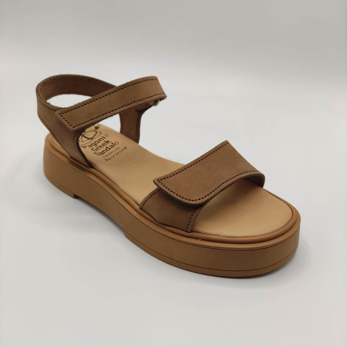 Velcro Leather Ankle Strap Sandal - Leather Sandals | Pagonis Greek Sandals