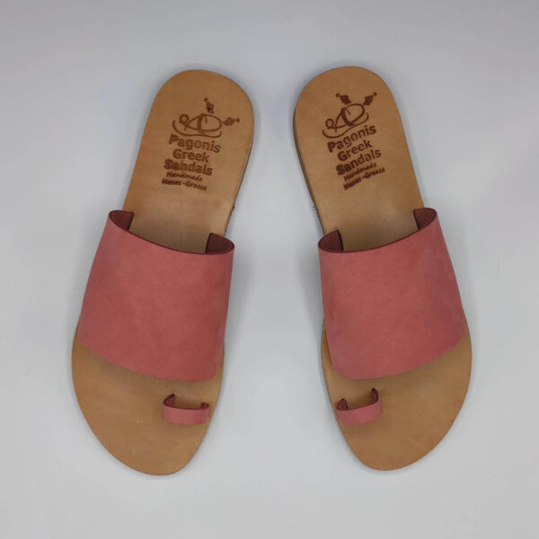 Wide strap with toe ring slides pink