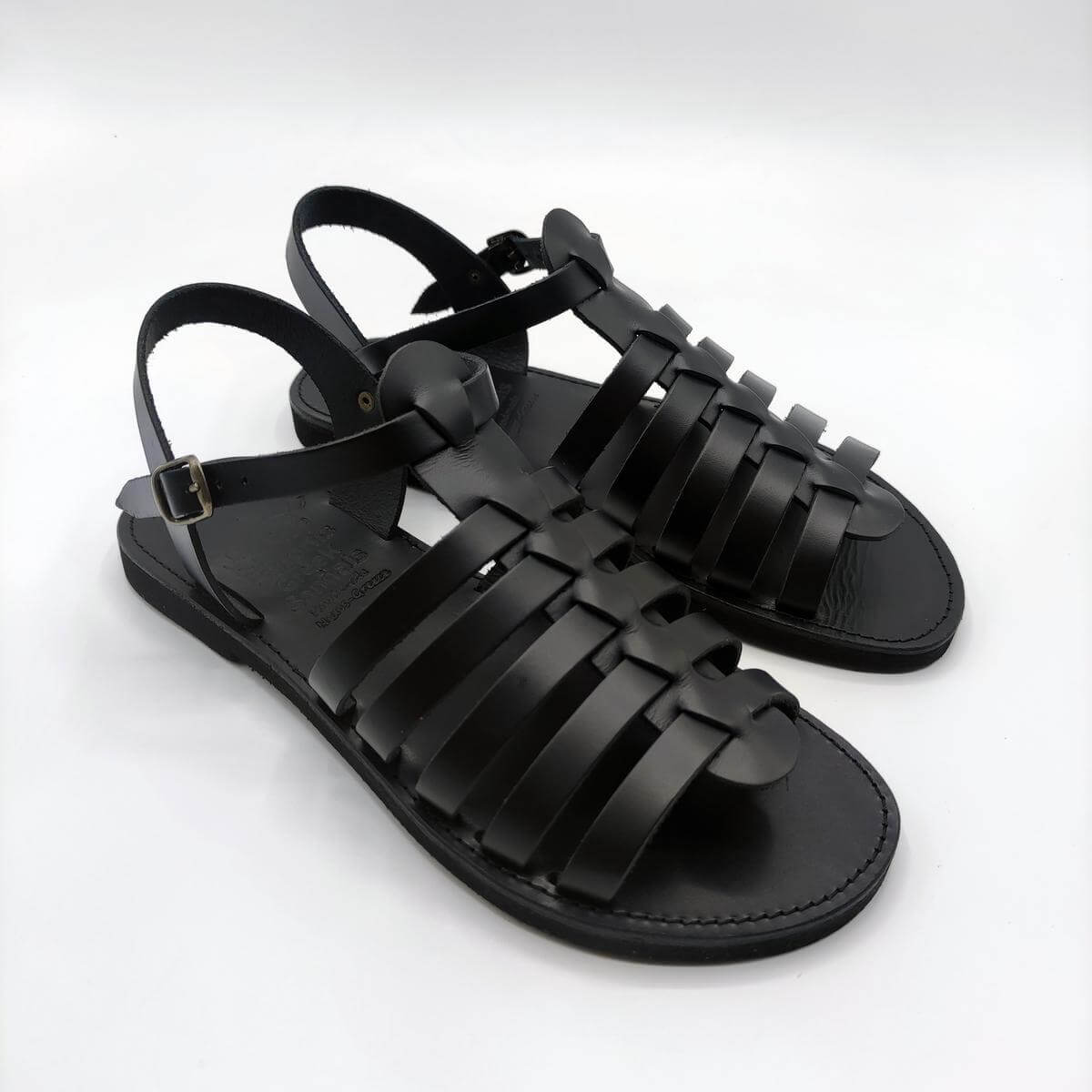 Women Strappy Gladiator Sandals Flats Total Black