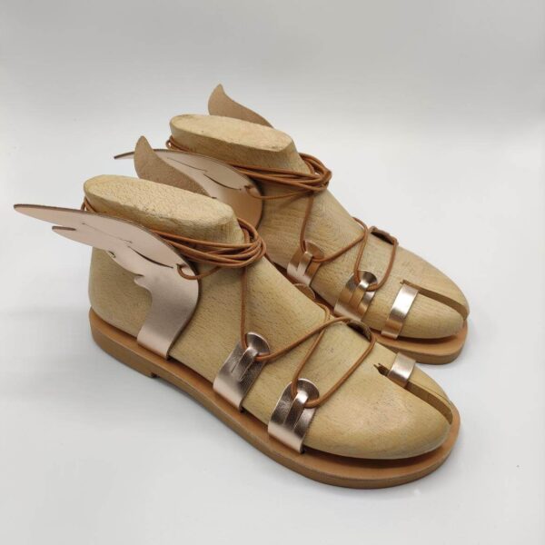 ancient greek sandals with wings rose gold