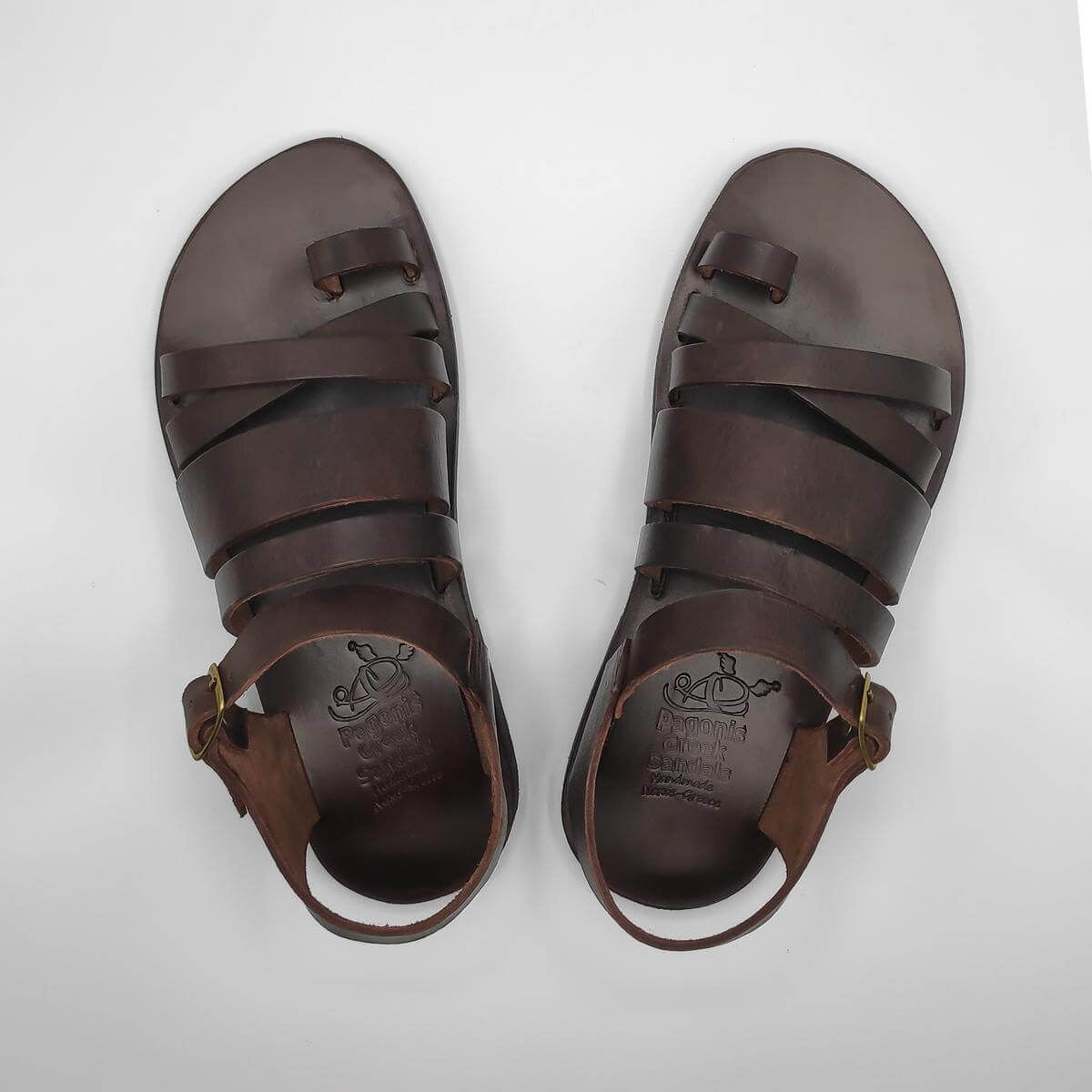 best men's leather sandals brown