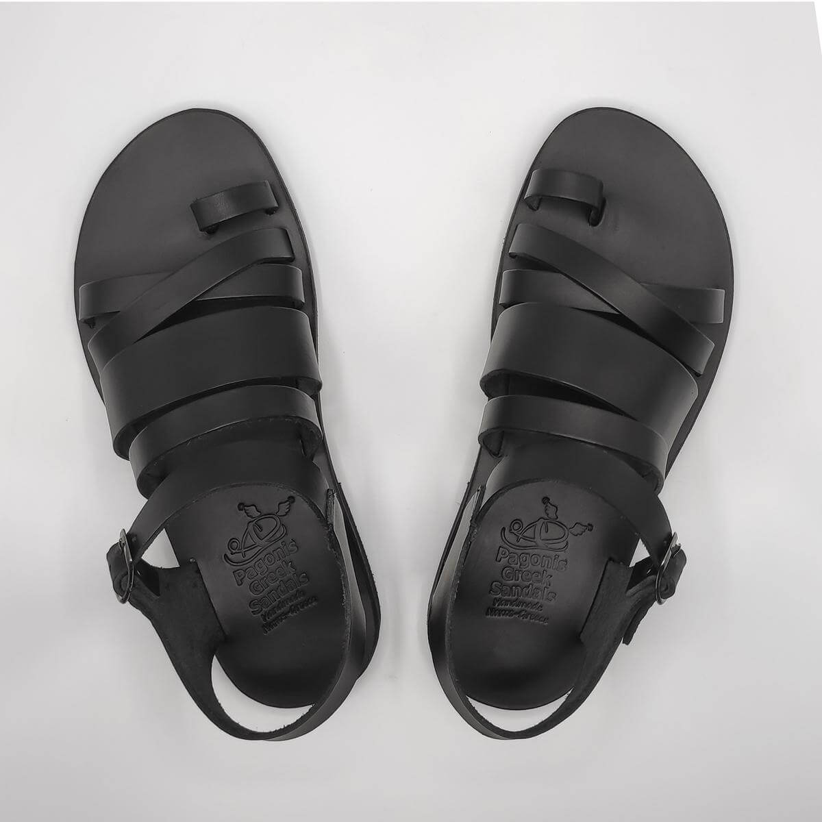 best men's leather sandals black