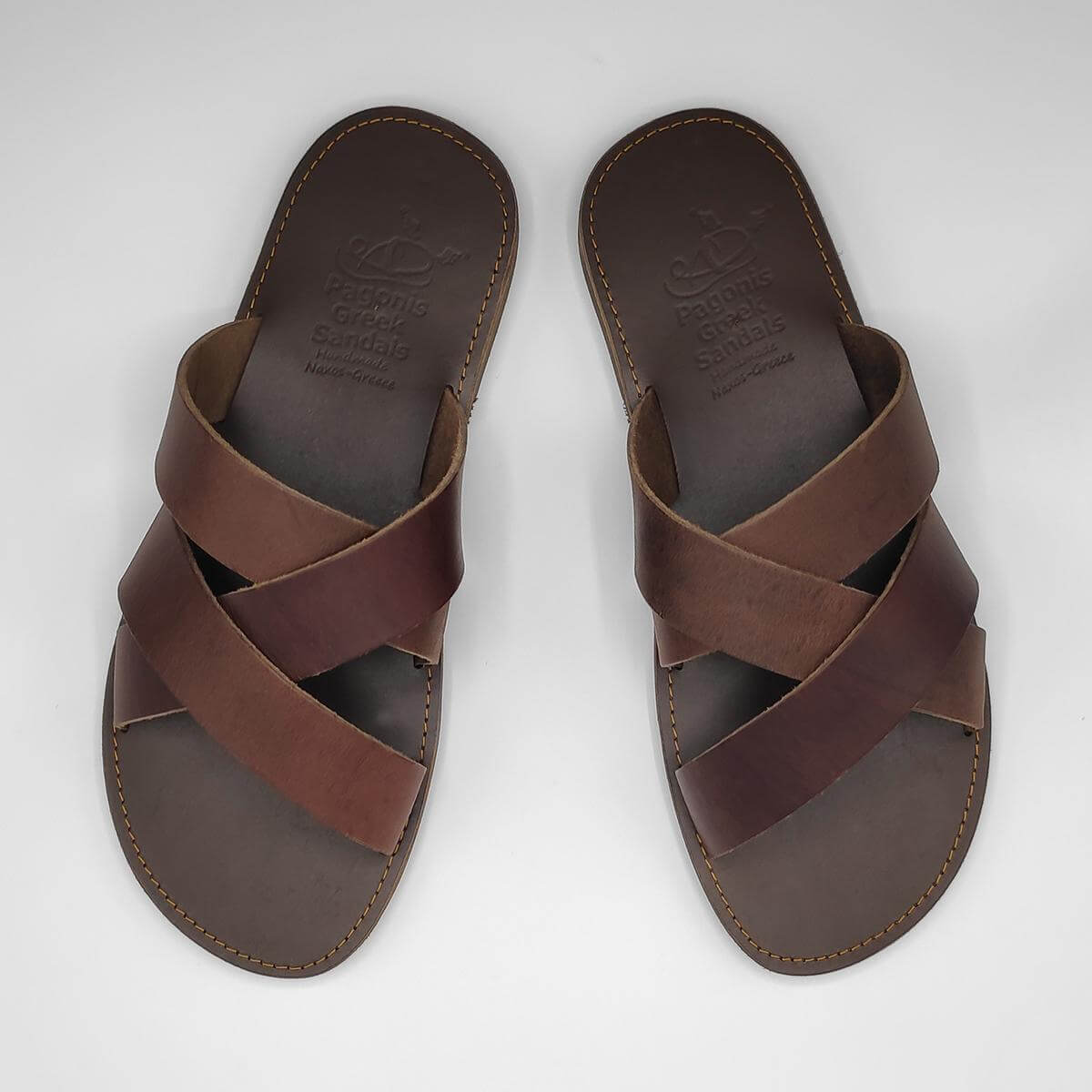 Avithos Handmade Mens Crossover Sandals - Leather Sandals