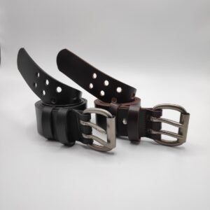 double prong leather belt