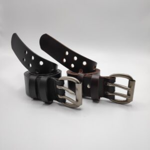 double prong leather belt