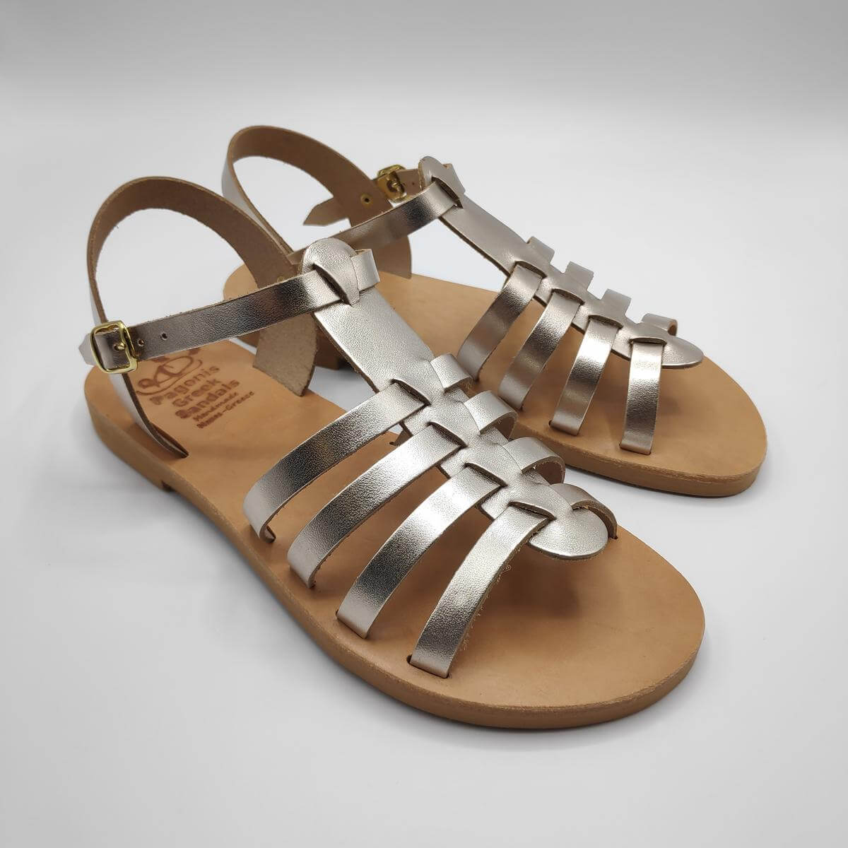 Strappy Gladiator Sandals Flats metallic gold