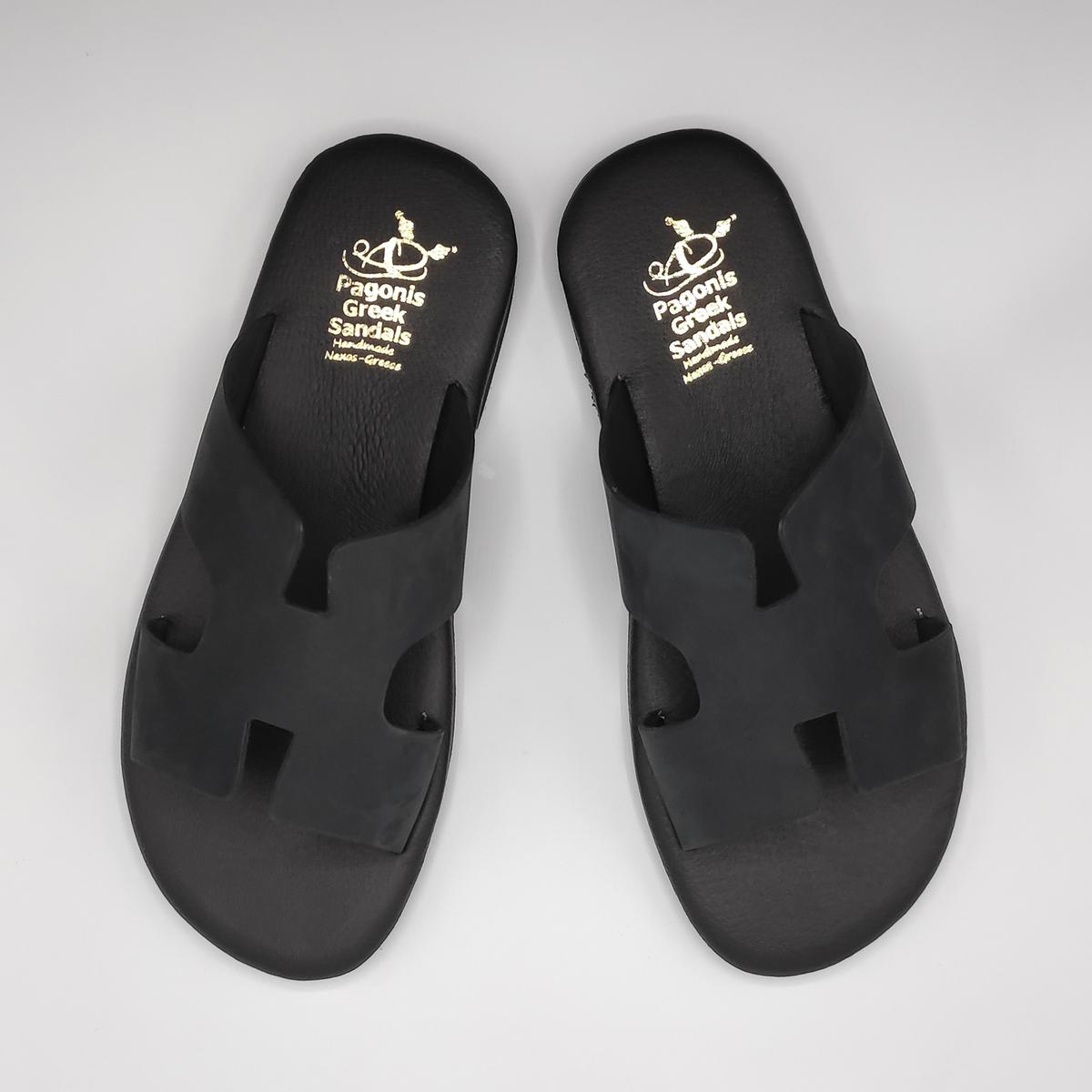 Hermes Men's Leather Sandals - Hermes Men Comfort - Leather Sandals |  Pagonis Greek Sandals