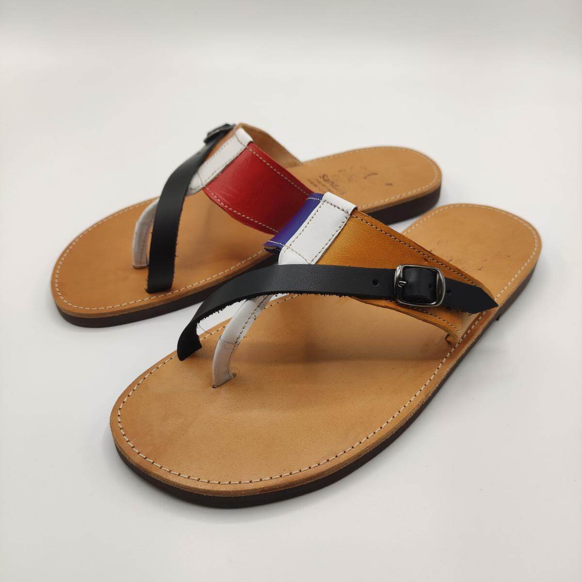 Mens Leather Greek Sandals Thong