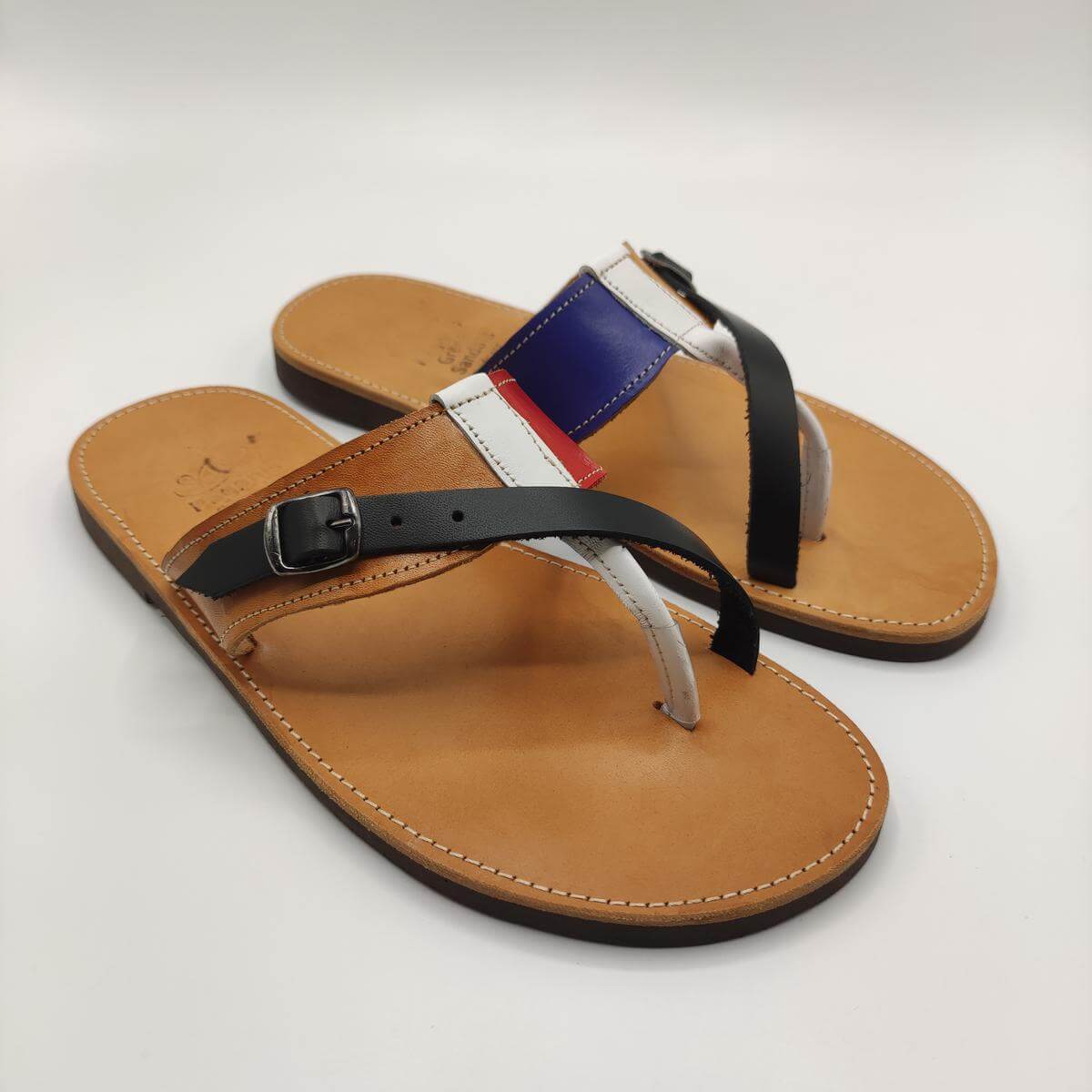 Mens Leather Greek Sandals Thong