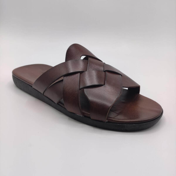 men's slides sandals brown color
