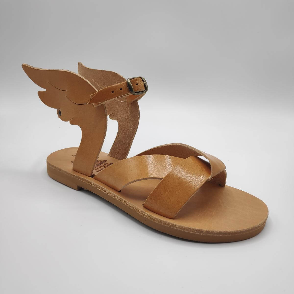 Women Naturals Sandals With Wings - Leather Sandals | Pagonis Greek Sandals