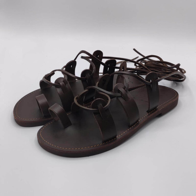 spartan sandals for men lace up brown