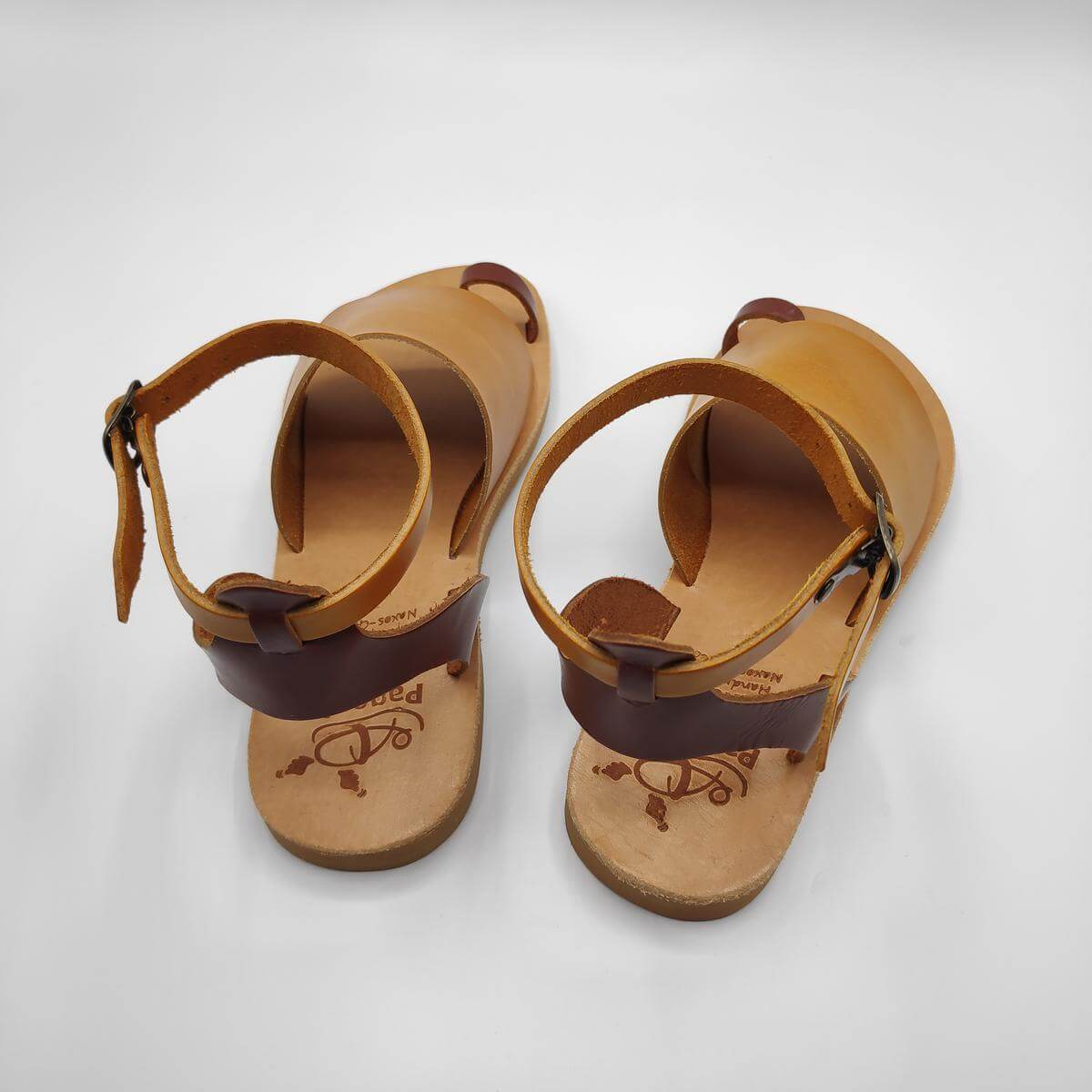 wide strap leather sandal yellow