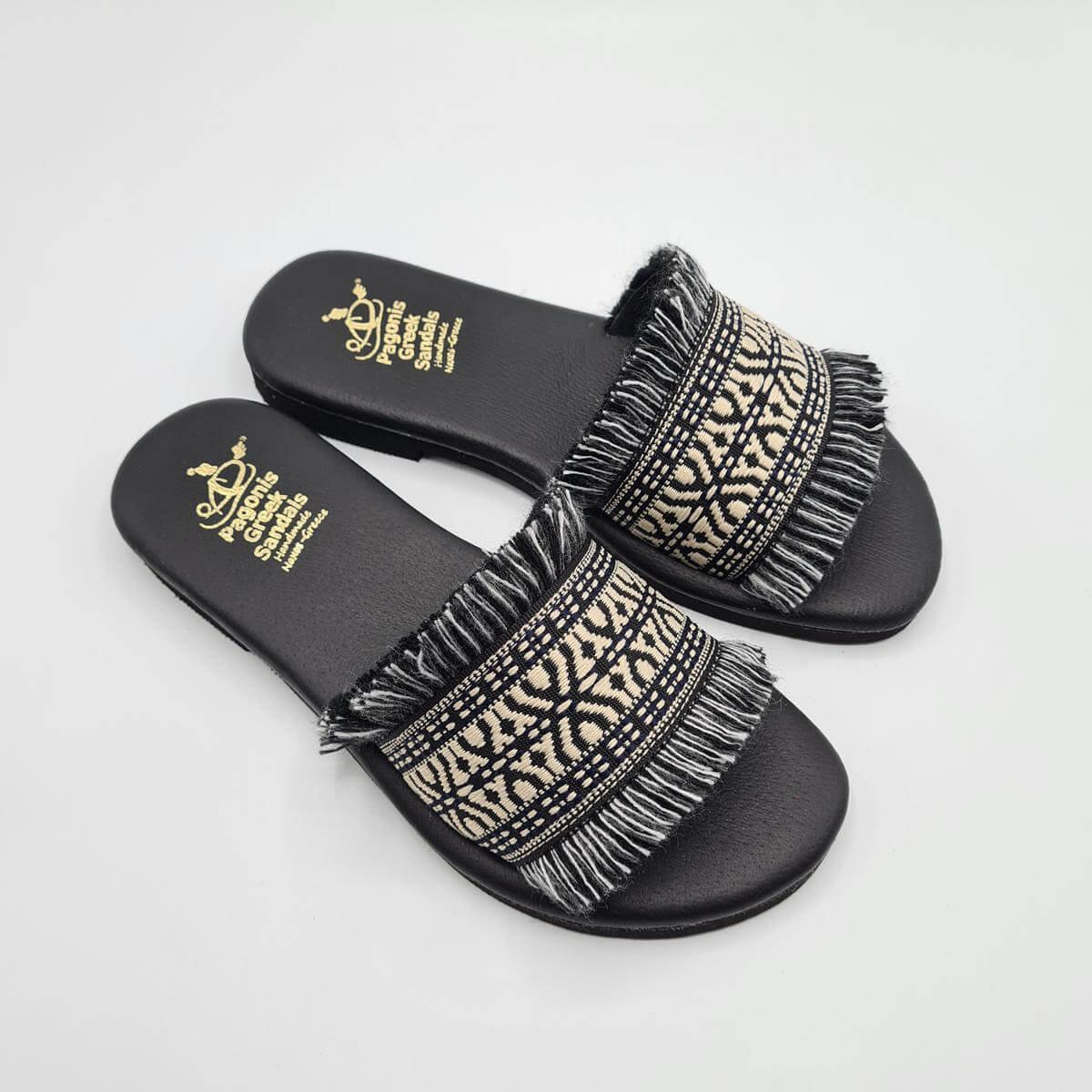 Demosthenes Women Comfort Leather Slide Slide leather sliper classic  Leather Sandals | Pagonis Greek Sandals