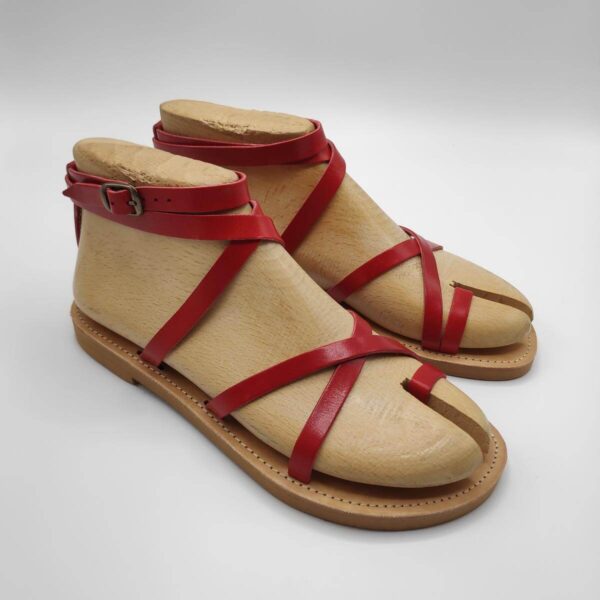 women's strappy sandals red